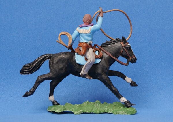 Herald Swoppet Mounted Cowboy with Lasso (LIGHT BLUE Torso) - Image 4