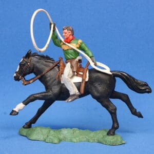 Herald Swoppet Mounted Cowboy with Lasso (GREEN Torso)