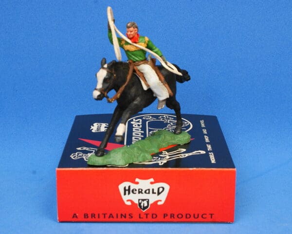 Herald Swoppet Mounted Cowboy with Lasso (GREEN Torso) - Image 3