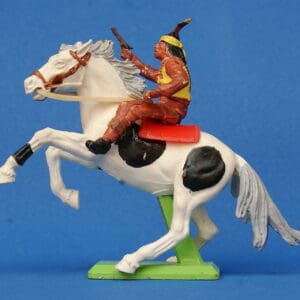 Deetail Mounted Apache - Rearing Pinto Piebald Horse
