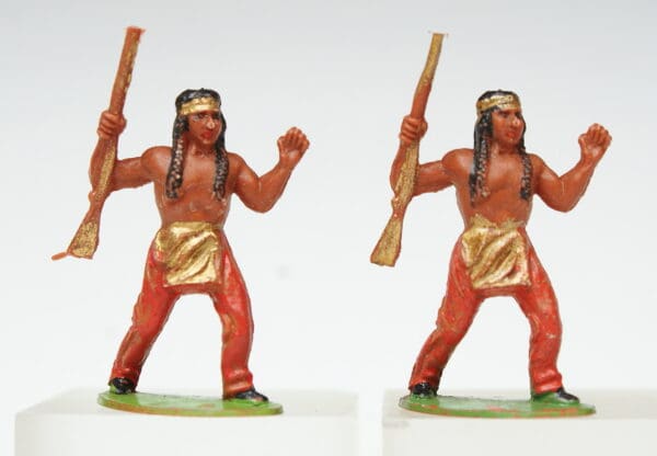 Timpo Early Indians Holding Rifles from the Lead Moulds