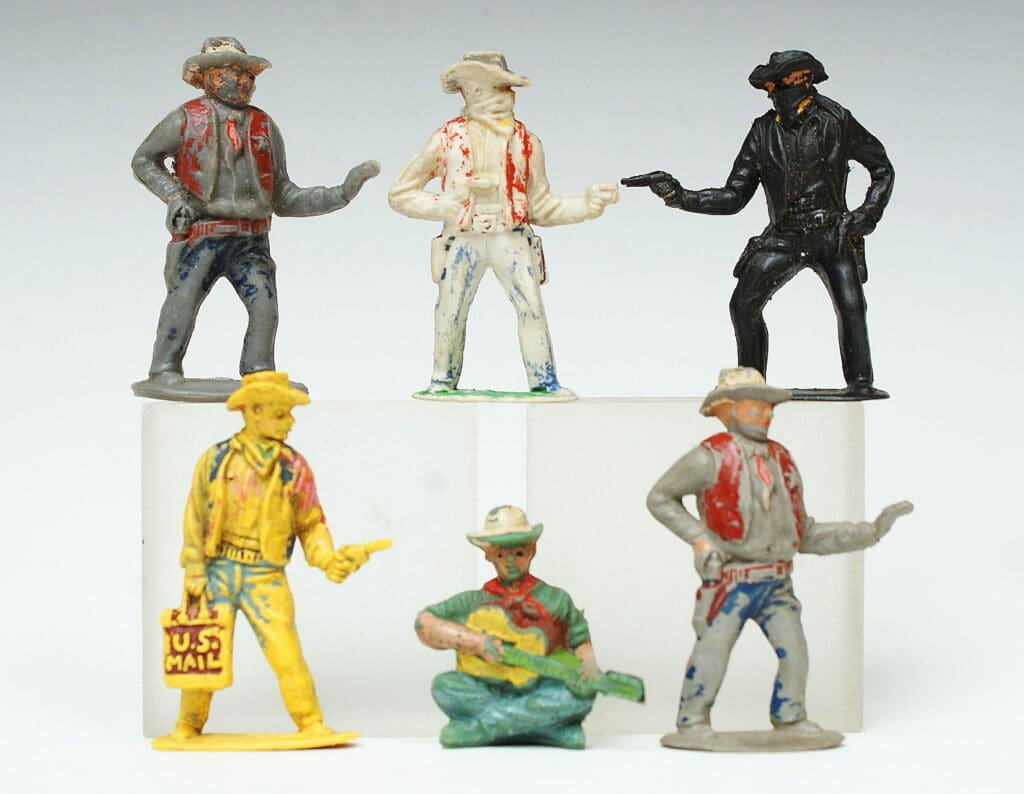 Timpo Fire Engine Timpo Cowboys from Lead Mould including from Camp-fire Set - Herald ...