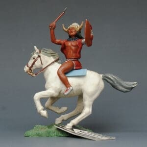 Herald Swoppet Mounted Indian Medicine Man + Shop Tag