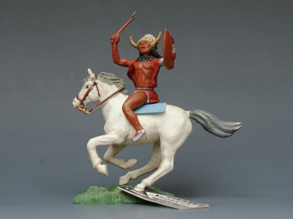 Herald Swoppet Mounted Indian Medicine Man + Shop Tag