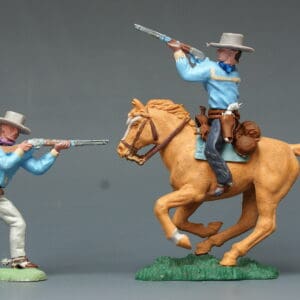 Swoppet Cowboy Firing Rifle Mounted & On Foot LIGHT BLUE Torso