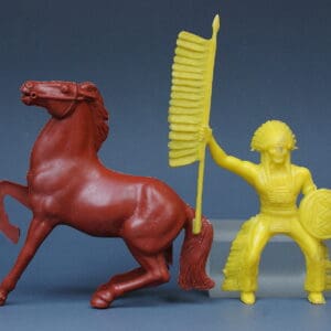 Poplar Plastic Mounted Indian Warrior - SCARCE Colour!