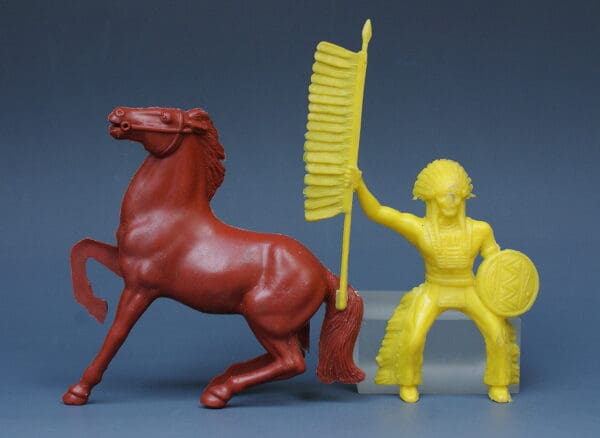 Poplar Plastic Mounted Indian Warrior - SCARCE Colour!