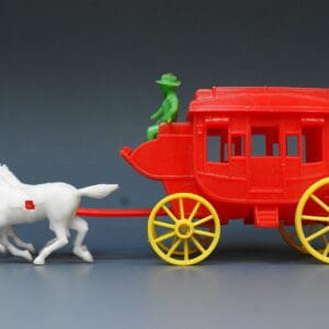 Poplar Plastics 45mm Wild West Stagecoach - RED Body