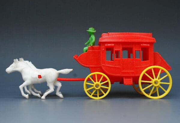 Poplar Plastics 45mm Wild West Stagecoach - RED Body