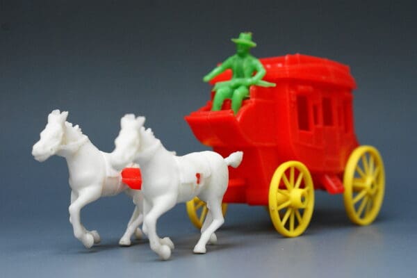 Poplar Plastics 45mm Wild West Stagecoach - RED Body - Image 2