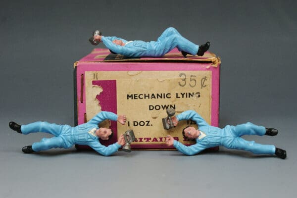 Britains Garage Mechanic Lying Down with Trade Box