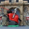 Timpo Solid Plastic Medieval Knights, Mounted & Foot (RED)