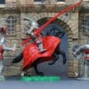Timpo Solid Plastic Medieval Knights, Mounted & Foot (RED) - Image 2