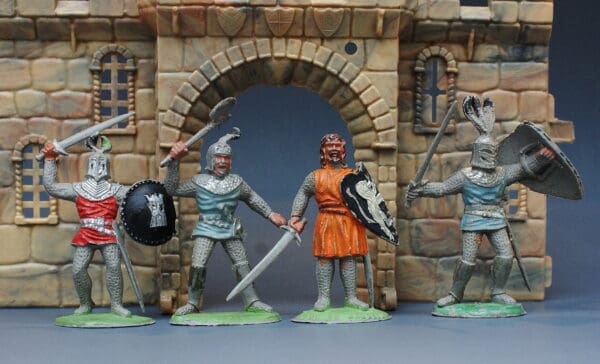 Timpo Solid Plastic Knights on Foot - Set of 4 Figures