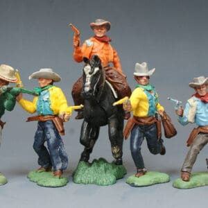 Britains Swoppet Cowboys - Group of 5 Figures (Bridgnorth)