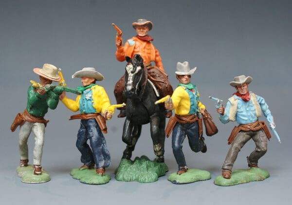 Britains Swoppet Cowboys - Group of 5 Figures (Bridgnorth)