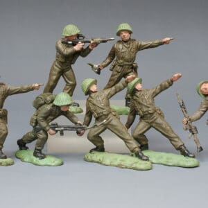 Herald Khaki Infantry, Netted Helmets - Reduced Paint Versions
