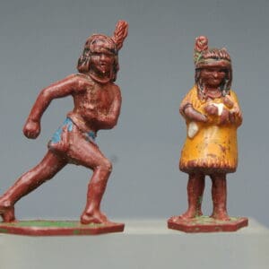 Lone Star Indian Children - Boy Running & Girl with Doll