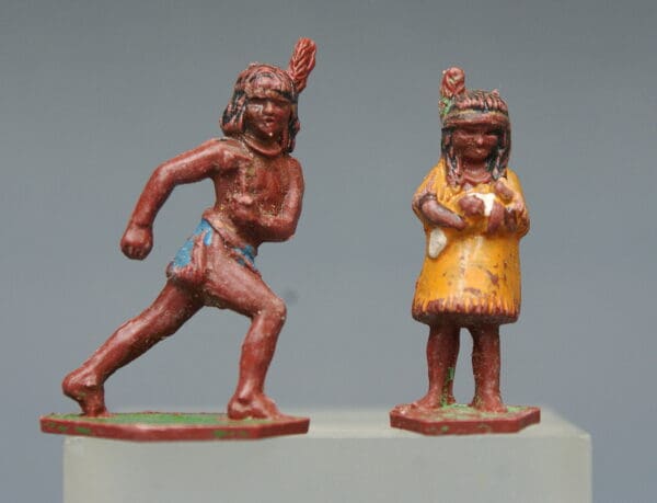 Lone Star Indian Children - Boy Running & Girl with Doll