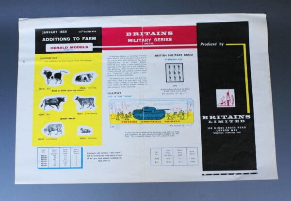 Britains 1959 New Lines Leaflet - Printer's Proof