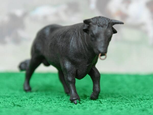 Herald Black Bull with Ring in Nose - UNPAINTED! - Image 2