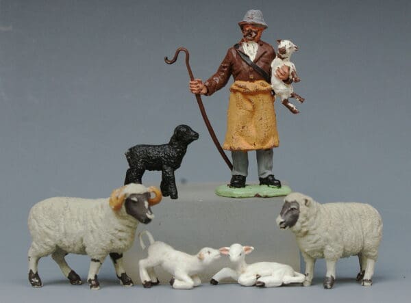 Herald Shepherd, Sheep & Lambs (BLACK Lead Mould)