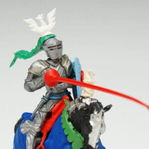 Swoppet C15th Mounted Knight Charging - OLIVE GREEN Reins