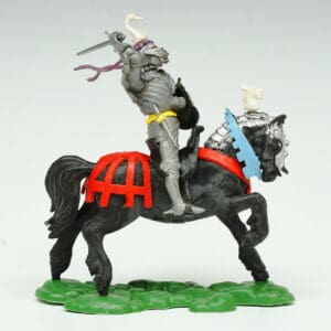 Swoppet C15th Century Mounted Knight Attacking - BLACK Horse