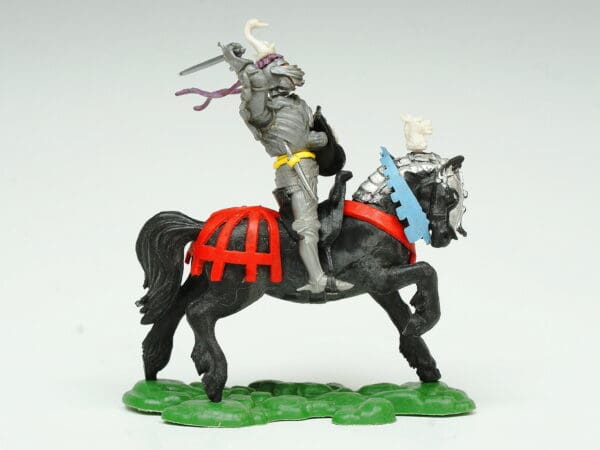 Swoppet C15th Century Mounted Knight Attacking - BLACK Horse