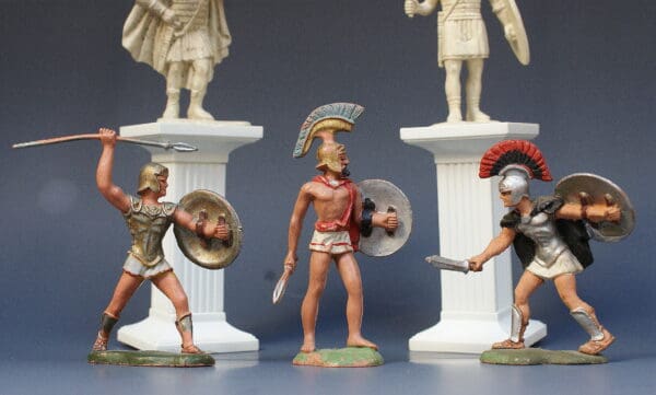Herald Trojan Warriors - Group of 3 Figures (Some Retouching)
