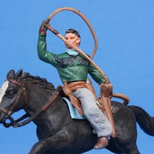 Herald Swoppet Mounted Cowboy with Lasso - DARK GREEN Torso