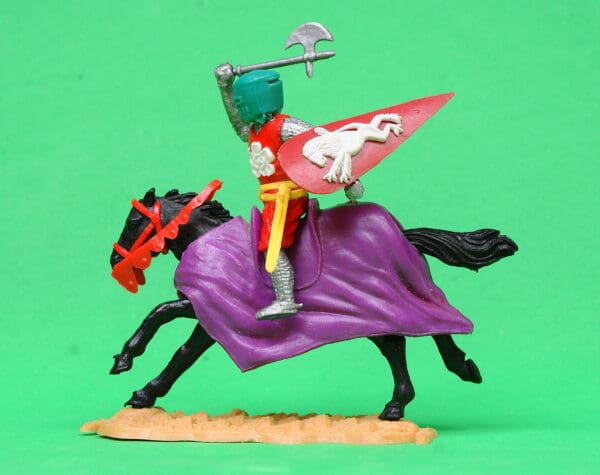 Timpo Mounted Medieval Knight with Scarce PURPLE Blanket
