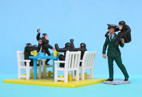 Britains Zoo Models Chimpanzees' Tea Party - Early Issue Set