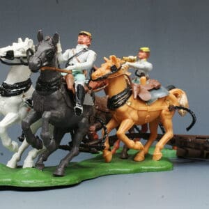 Britains ACW Confederate Limber Frame, Horse Team & Bugler