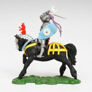 Swoppet C15th Mounted Knight Attacking - YELLOW Caparison