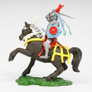 Swoppet C15th Mounted Knight Attacking - DARK GREY Horse