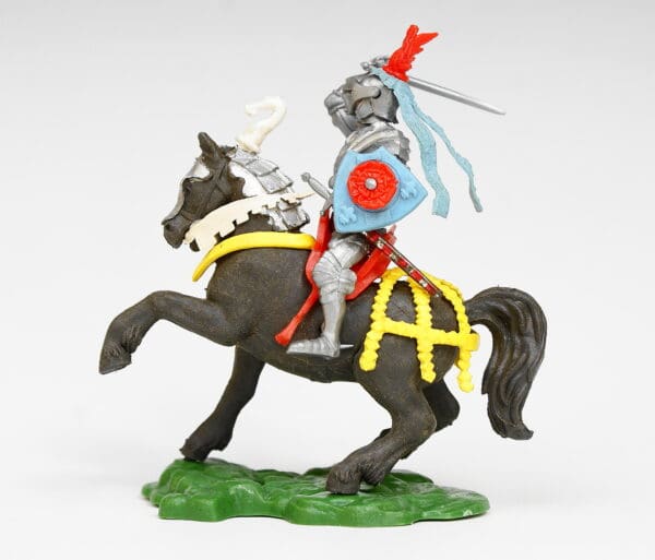 Swoppet C15th Mounted Knight Attacking - DARK GREY Horse
