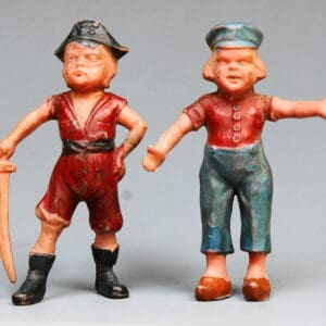 Poplar Plastic Pirate Boy & Dutch Girl - Early Examples!