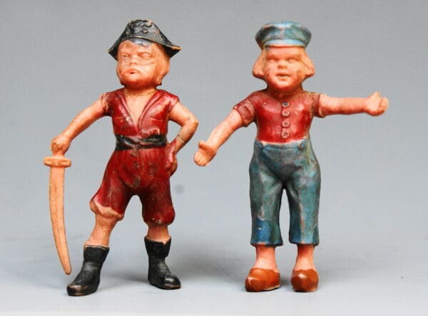 Poplar Plastic Pirate Boy & Dutch Girl - Early Examples!