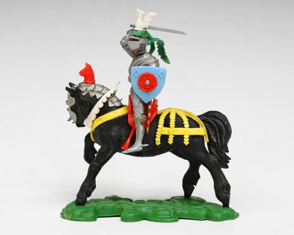 Britains 15th Century Mounted Knight Attacking (BLACK Horse) - Image 2