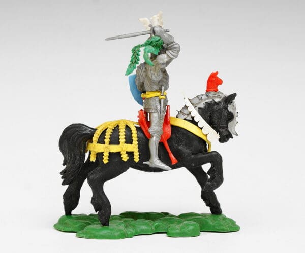 Britains 15th Century Mounted Knight Attacking (BLACK Horse) - Image 3