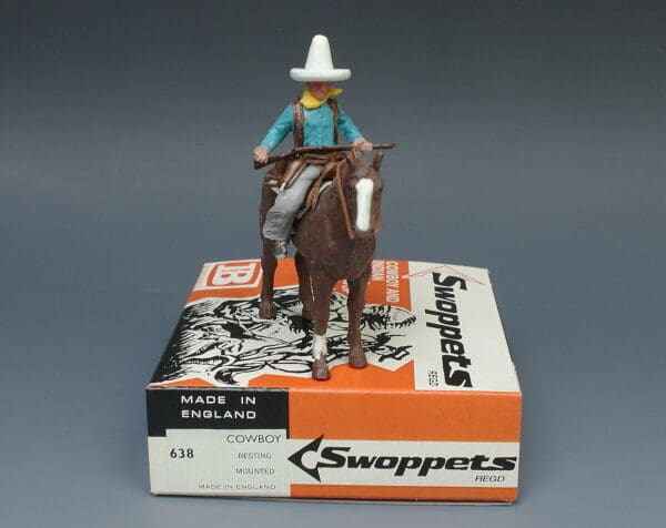 Swoppet 2nd Series Cowboy Resting Mounted (Repro Box) - Image 5