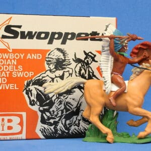 Swoppet Indian Chief with Spear, Mounted (2nd Series Horse)