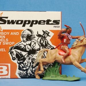 Swoppet Indian Brave with Bow, Mounted (2nd Series Horse)