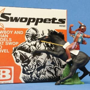 Swoppet Indian Brave with Bow, Mounted (2nd Series Horse)