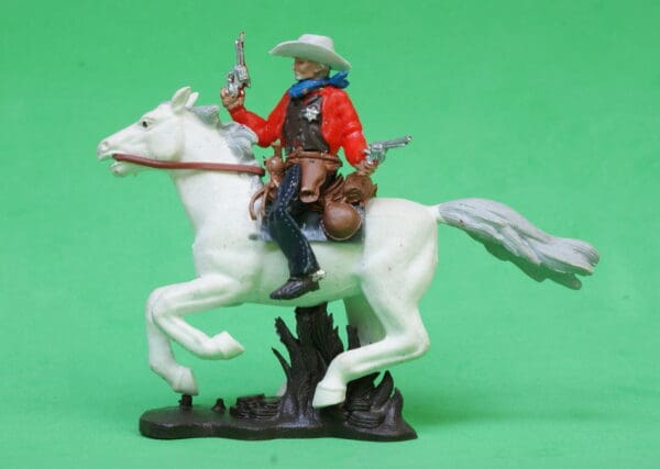 Swoppet Cowboy Sheriff Mounted (2nd Series Horse - BROWN Base)