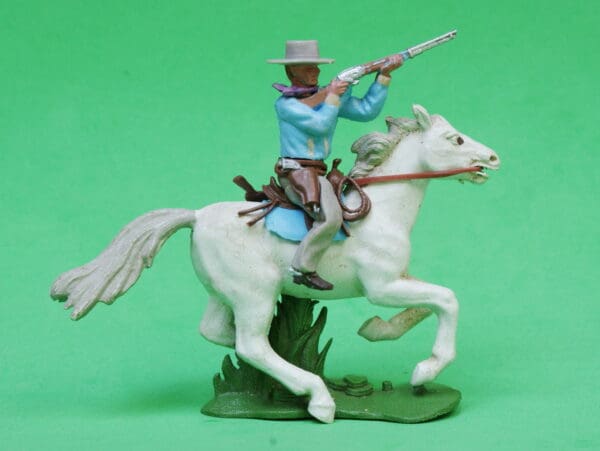 Swoppet Cowboy Firing Rifle Mounted (2nd Series WHITE Horse)