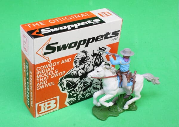Swoppet Cowboy Firing Rifle Mounted (2nd Series WHITE Horse) - Image 2