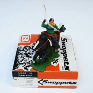 Swoppet Cowboy Throwing Lasso Mounted (2nd Series Horse)