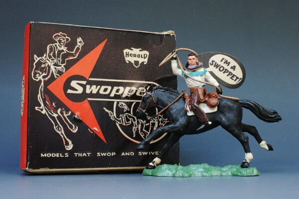 Herald "I'm A Swoppet!" Cowboy Throwing Lasso Mounted - Boxed #1 - Image 3